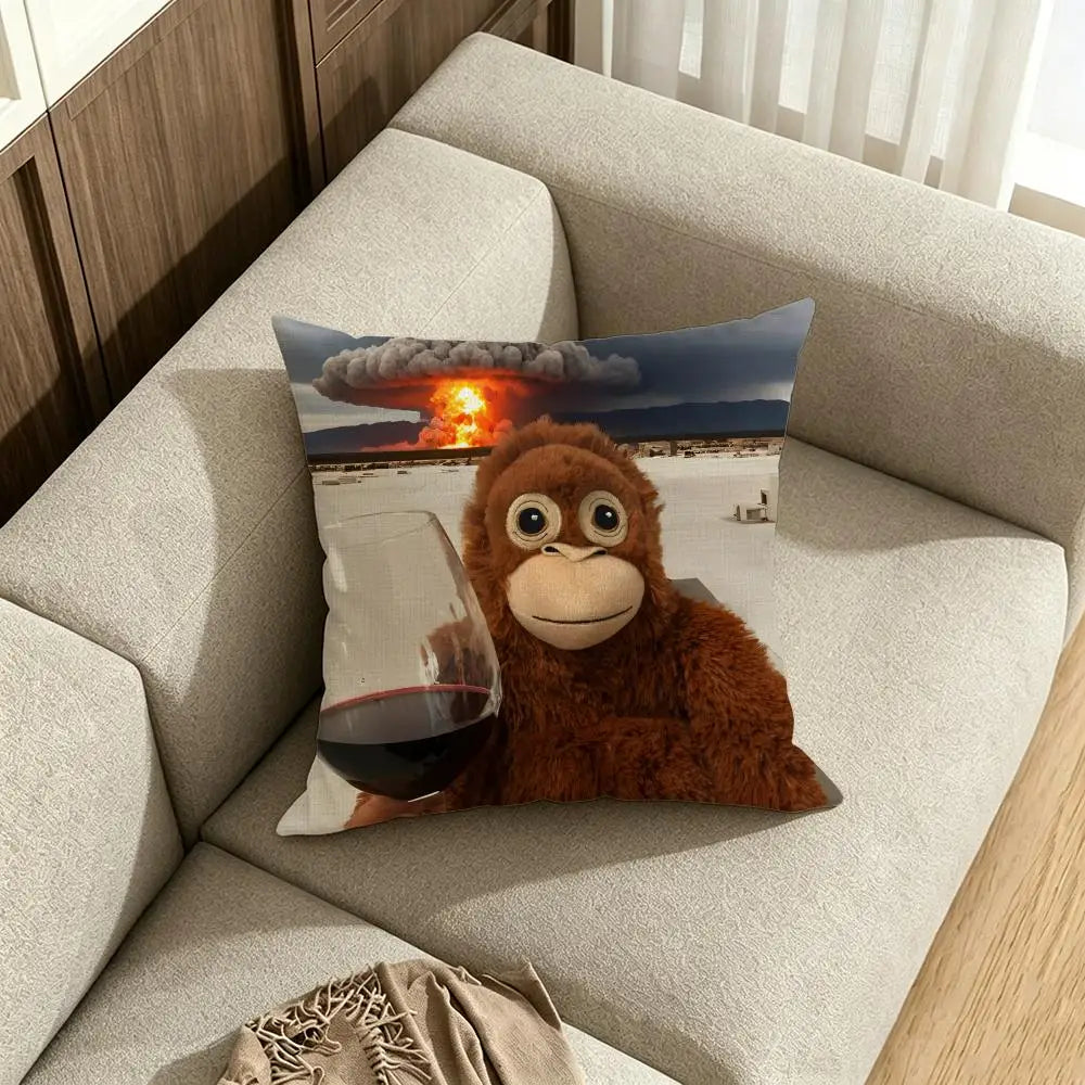 Bubu & Dudu Cartoon Linen Cushion Cover – Sofa & Bedroom Decor