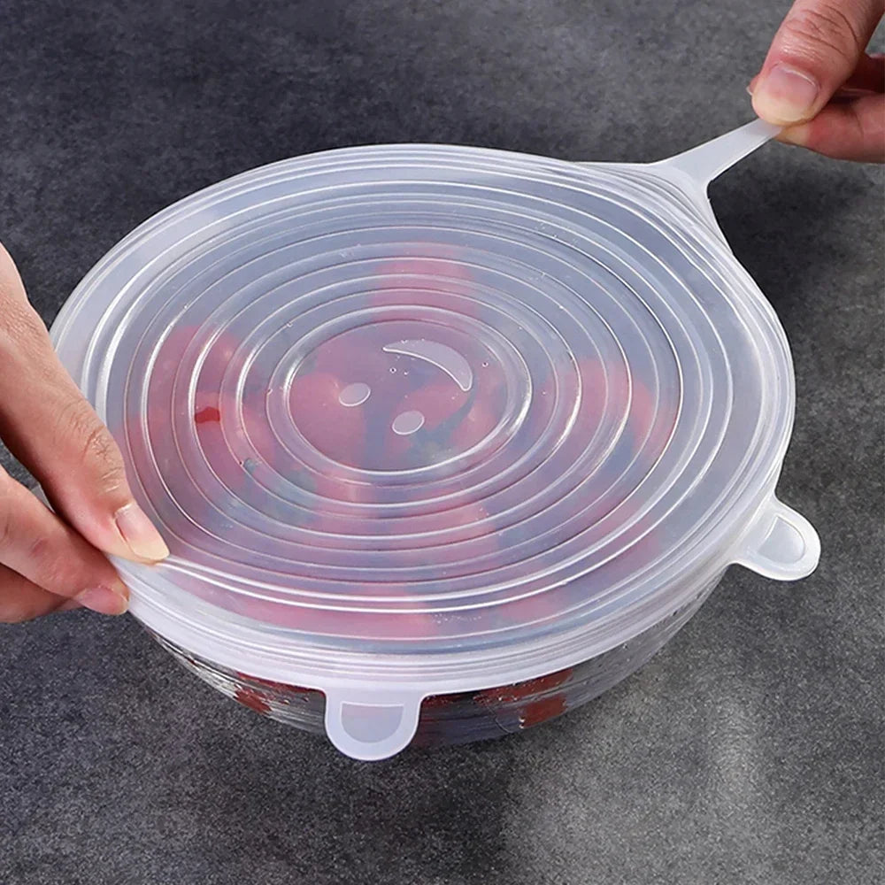 Adjustable Silicone Food Storage Stretch Caps – 6-Piece Set