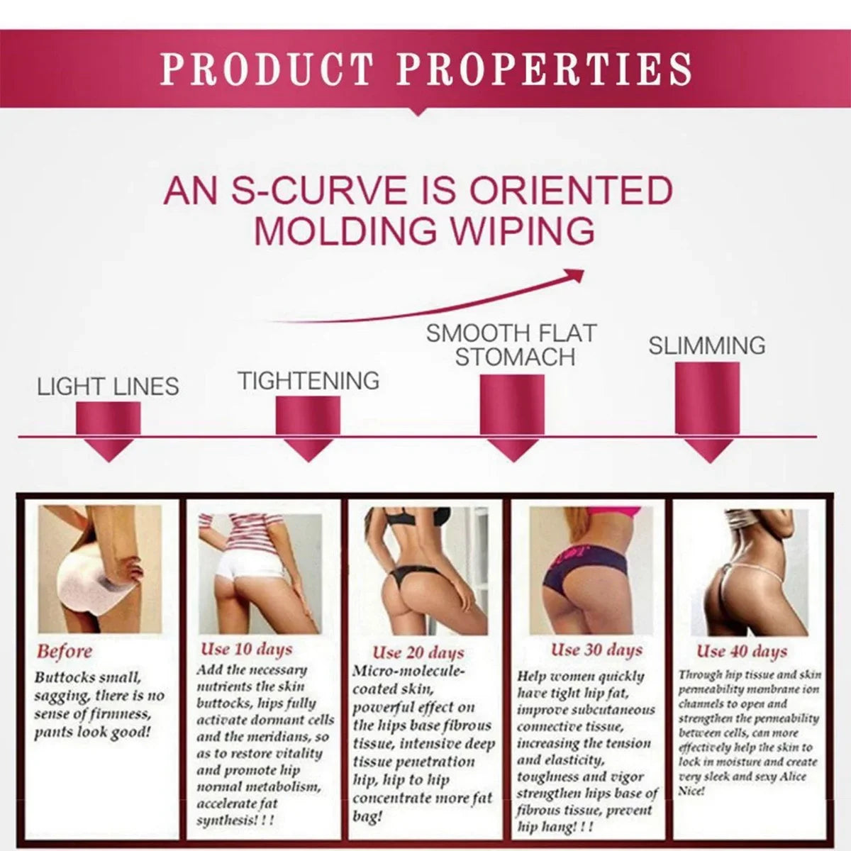 Hip & Buttocks Firming Massage Oil – Lifting Curve Shaping