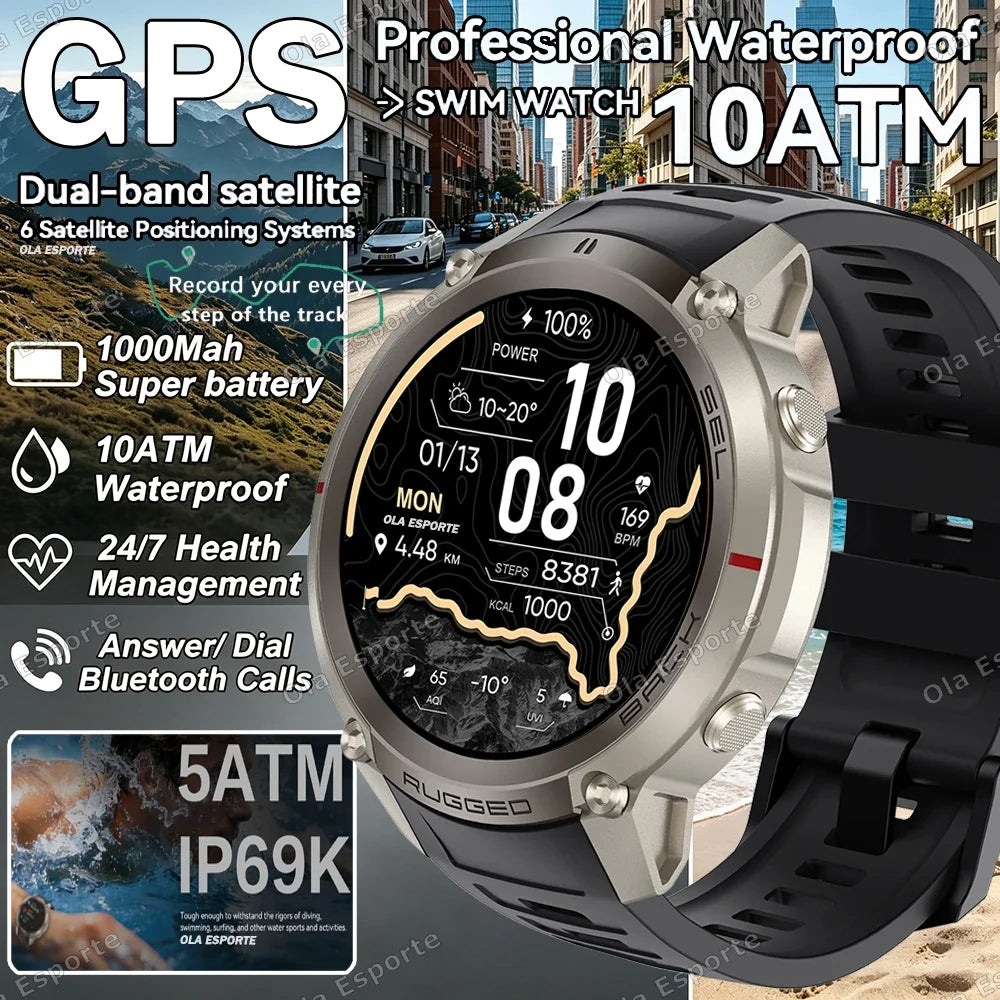 Ola Esporte GPS Smartwatch AMOLED 5ATM 170+ Sports Modes