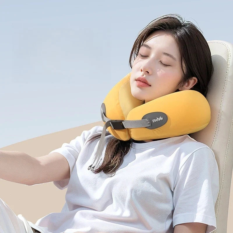 Memory Foam U-Shaped Travel Neck Pillow – Foldable & Compact