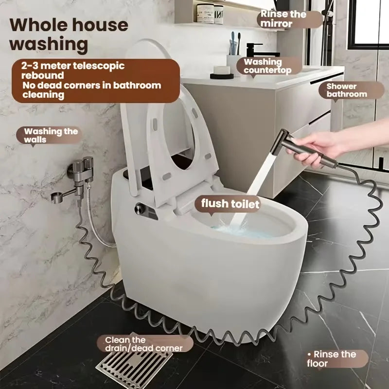 2-Pack Bidet Spray Gun + Spring Coil Hose | Bathroom Hygiene