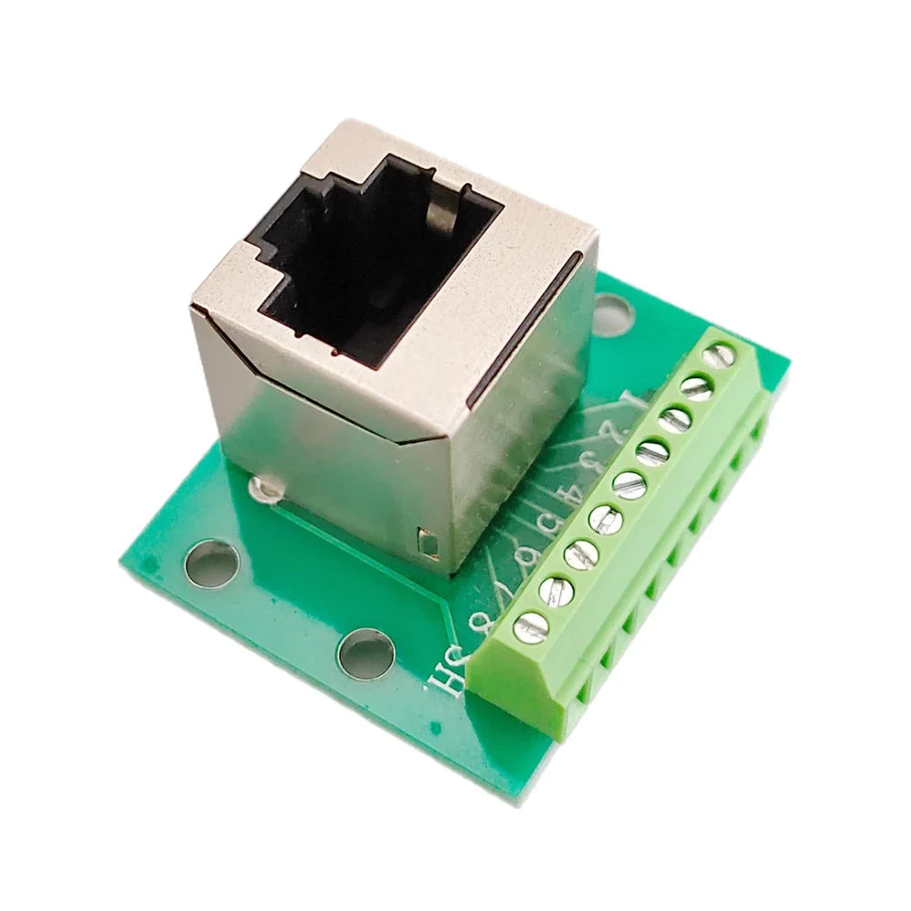 RJ45 Female Pitch Terminal Adapter Board Ethernet Port KF128-9P Screw