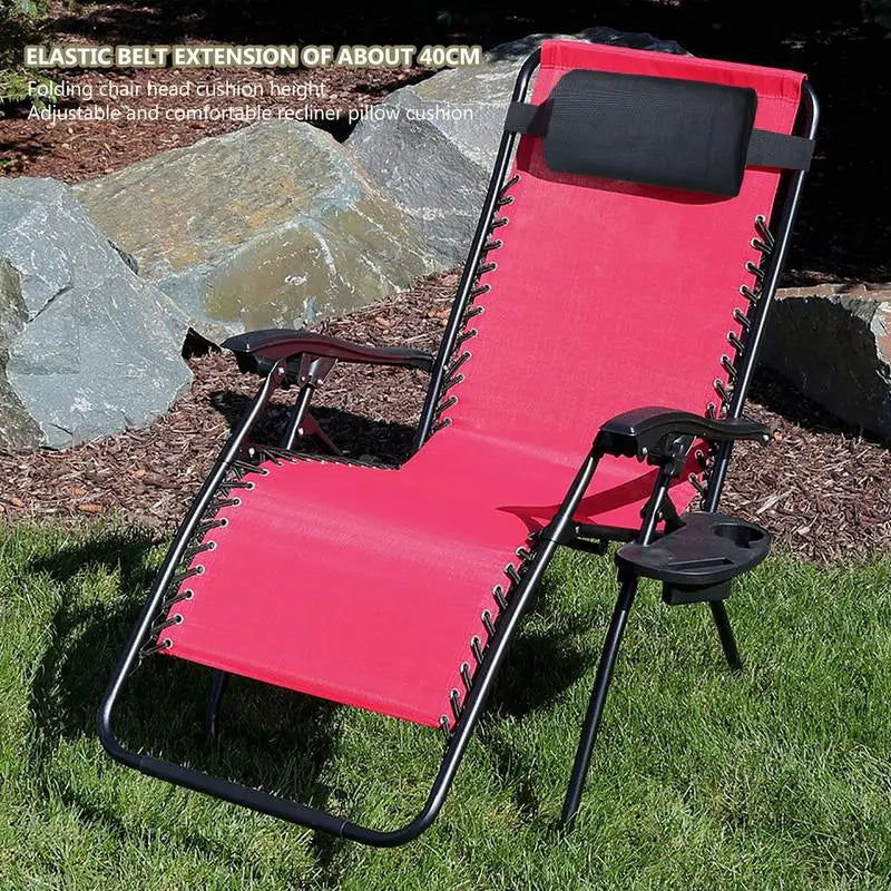 Garden Lounger Cushion Neck Pillow Recliner Headrest Beach Chair Camp