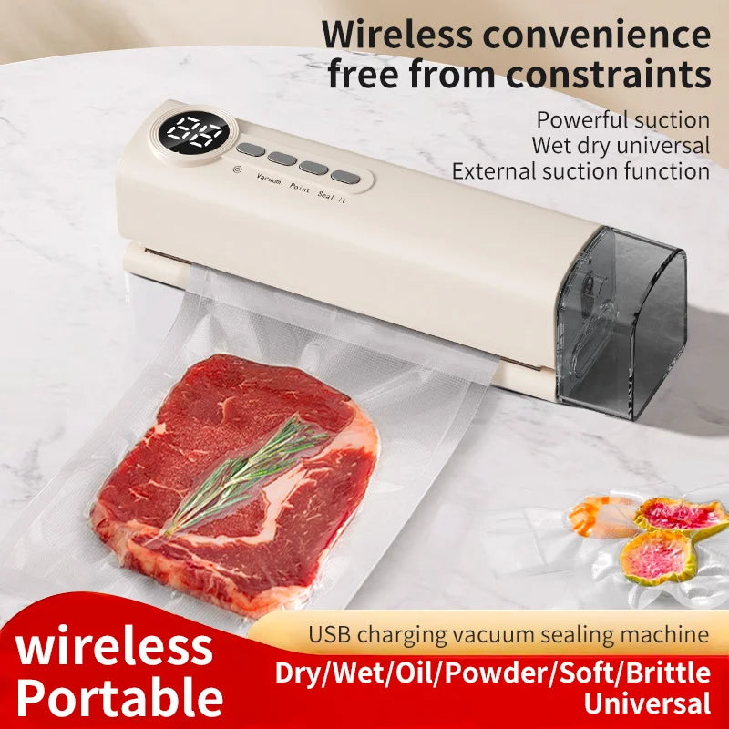 3-in-1 Handheld Vacuum Sealer Machine | Wireless Food Sealer
