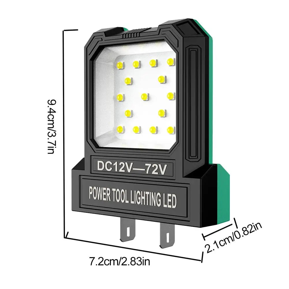 Portable LED Work Light – Power Tool Battery Adapter 12V–85V