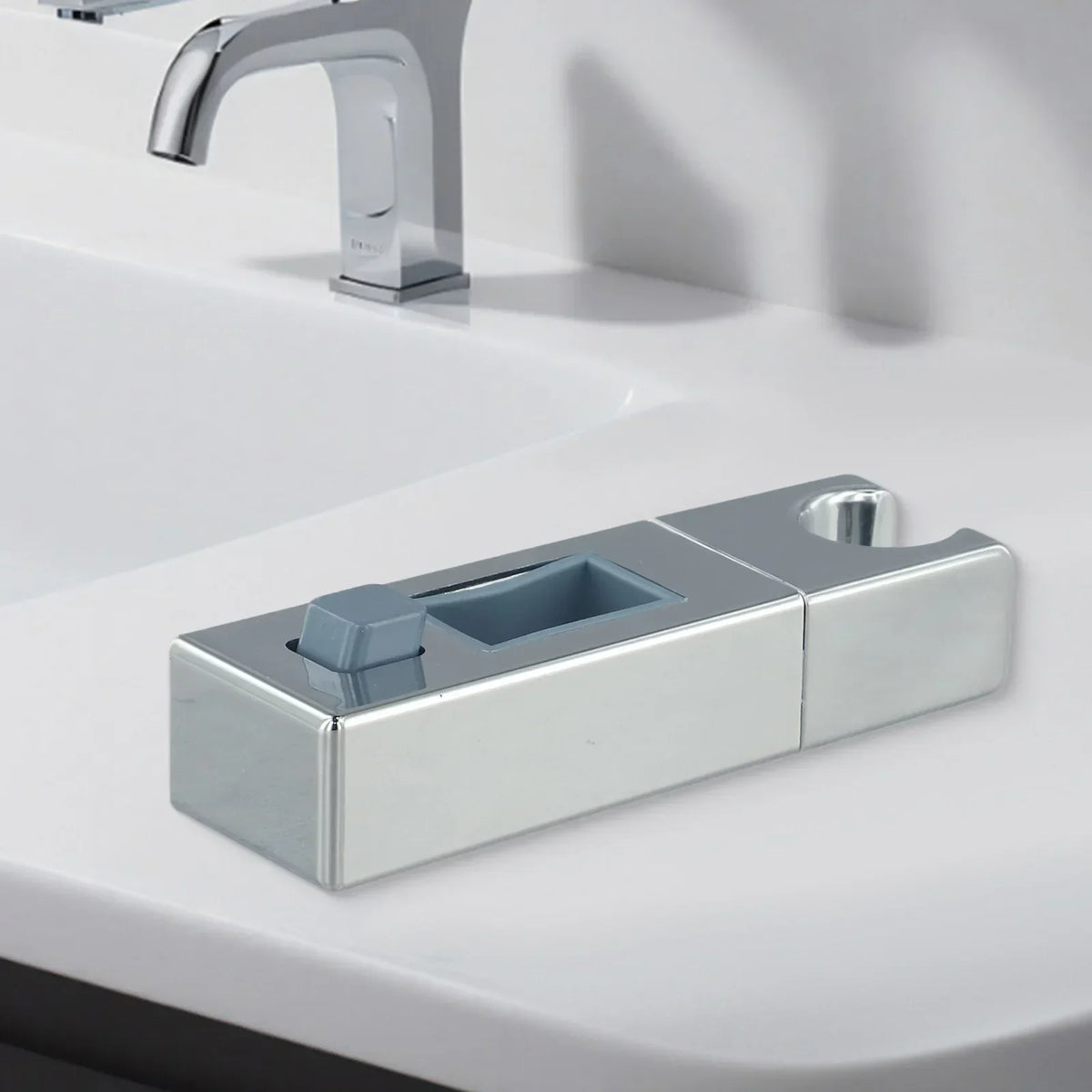 Adjustable Chrome Shower Rail Slider Bracket – 360° Swivel