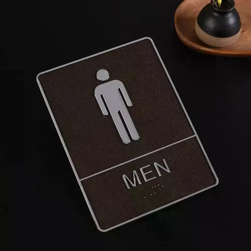 Self-Adhesive Acrylic Restroom Door Sign – Men & Women