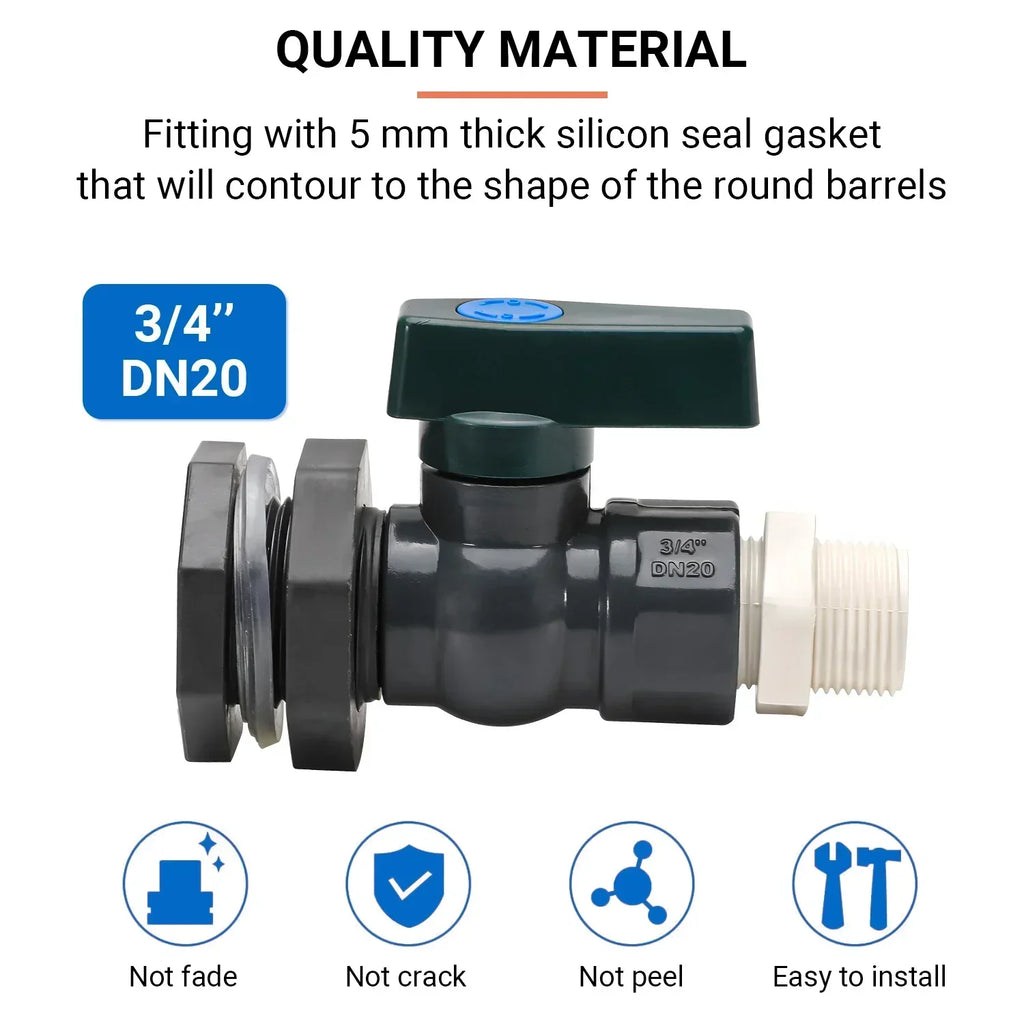 PVC Rain Barrel Spigot Kit – Drain Adapter & Garden Tap