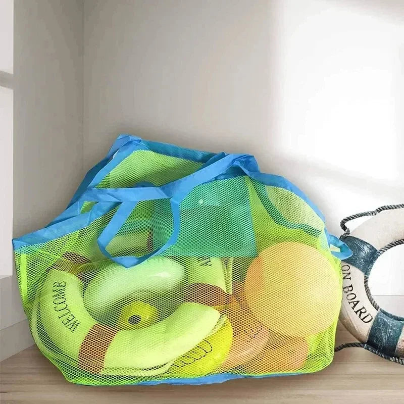 Large Mesh Beach Bag – Sand-Away Foldable Kids Toy Tote