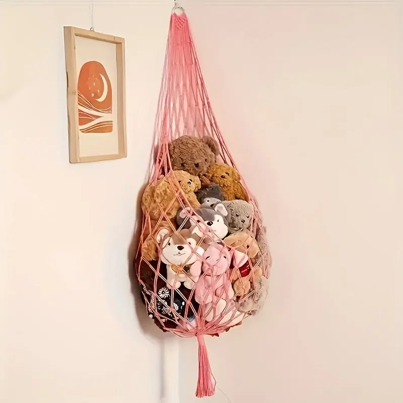 Large Capacity Plush Toy Hammock Hanging Storage Net Durable White