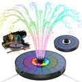 5.5W Solar Water Fountain – 8 LED Lights & 8 Nozzles, Battery