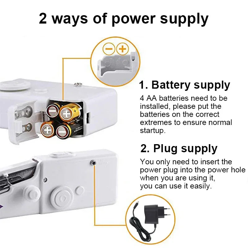 Handheld Mini Sewing Machine – Portable Battery-Powered Tool