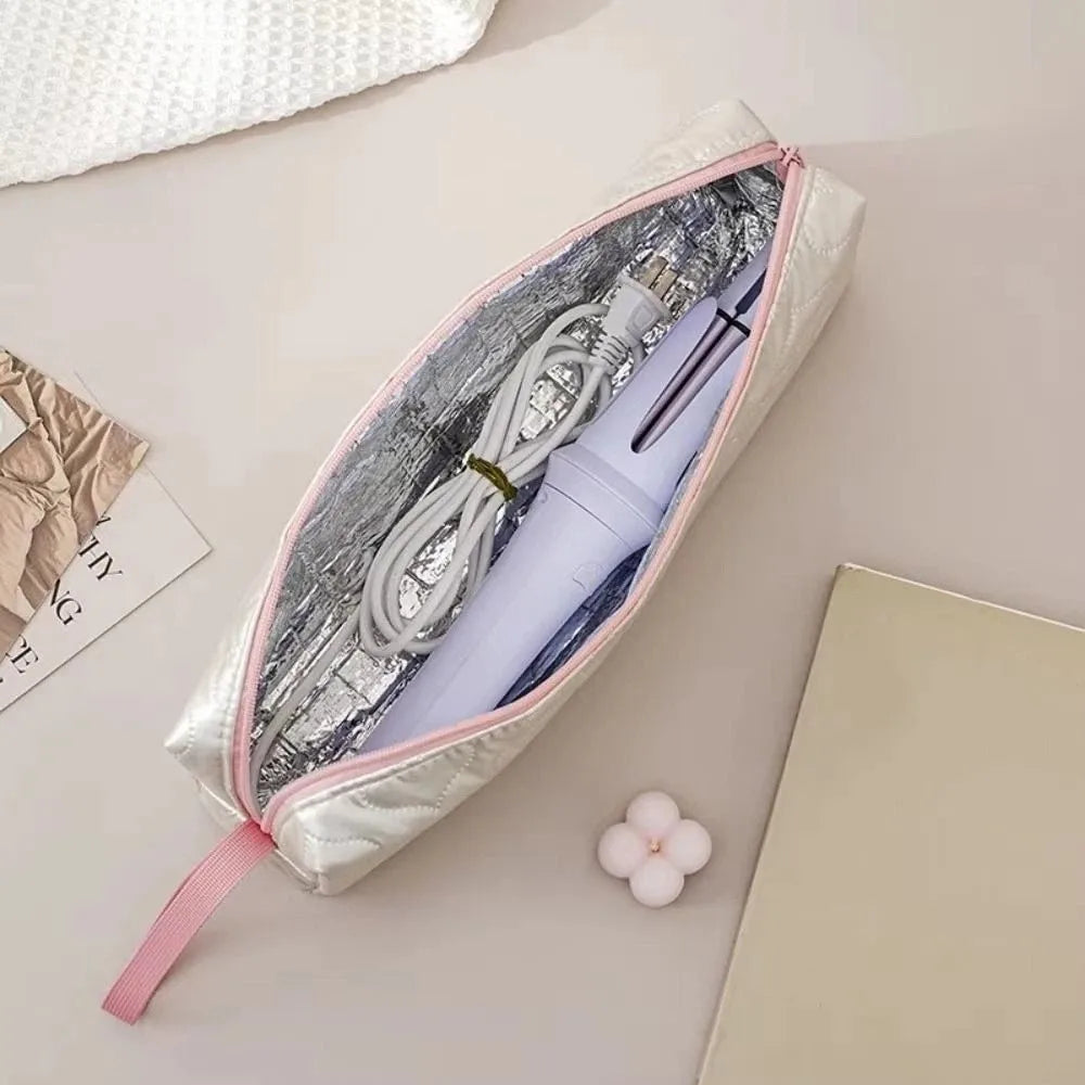Heart-Shaped Hair Dryer & Curler Storage Bag | PU Leather
