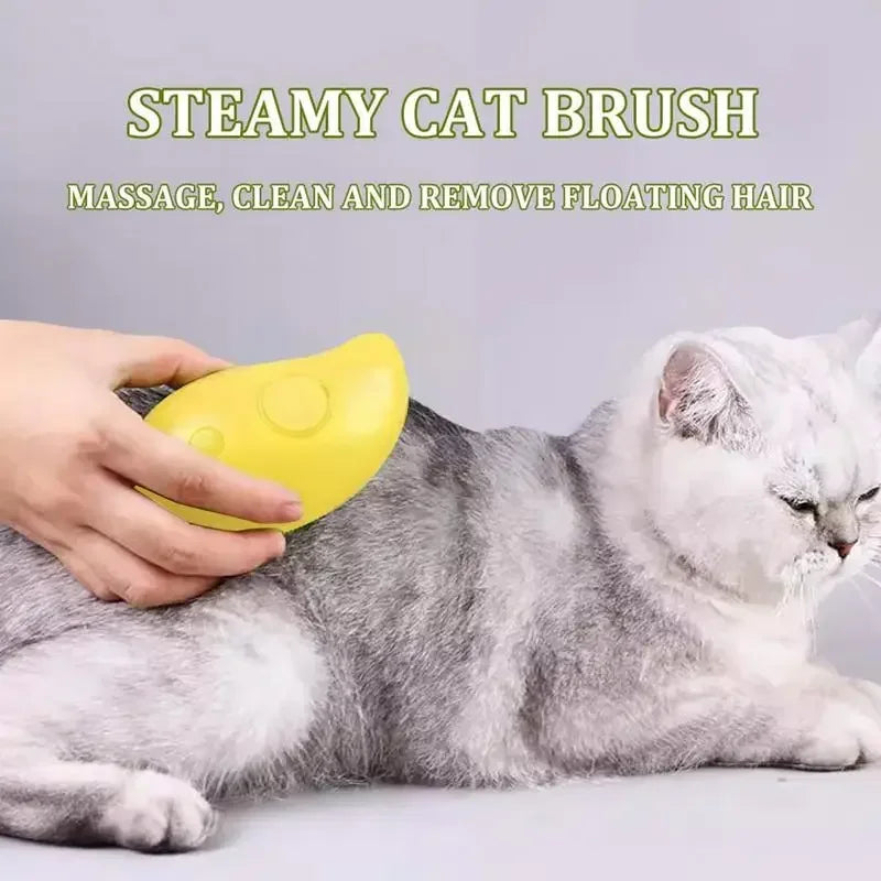 3-in-1 Electric Steam Brush & Massage Comb for Cats & Dogs