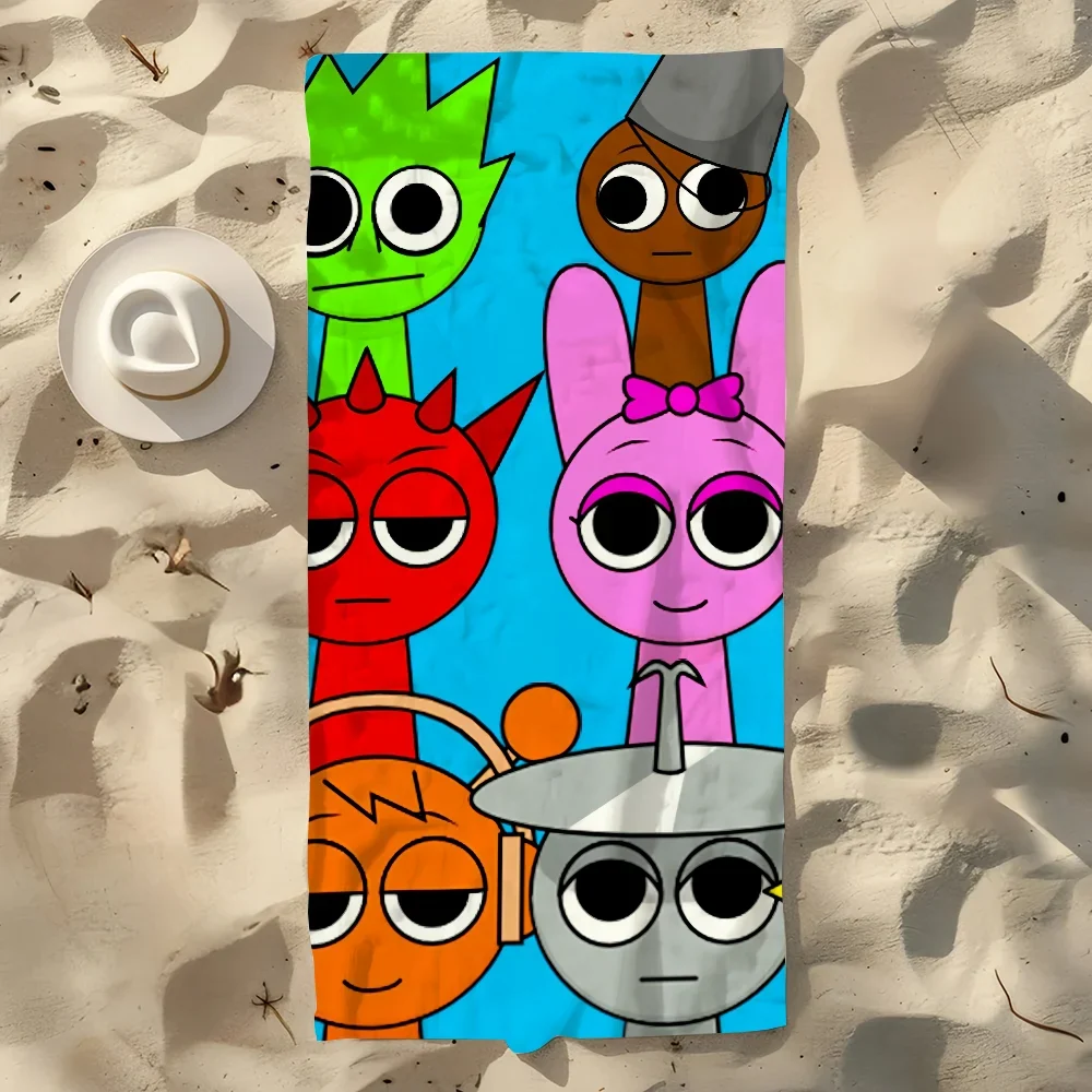 Sprunki Pattern Quick-Dry Beach Towel | Pool, Gym & Travel