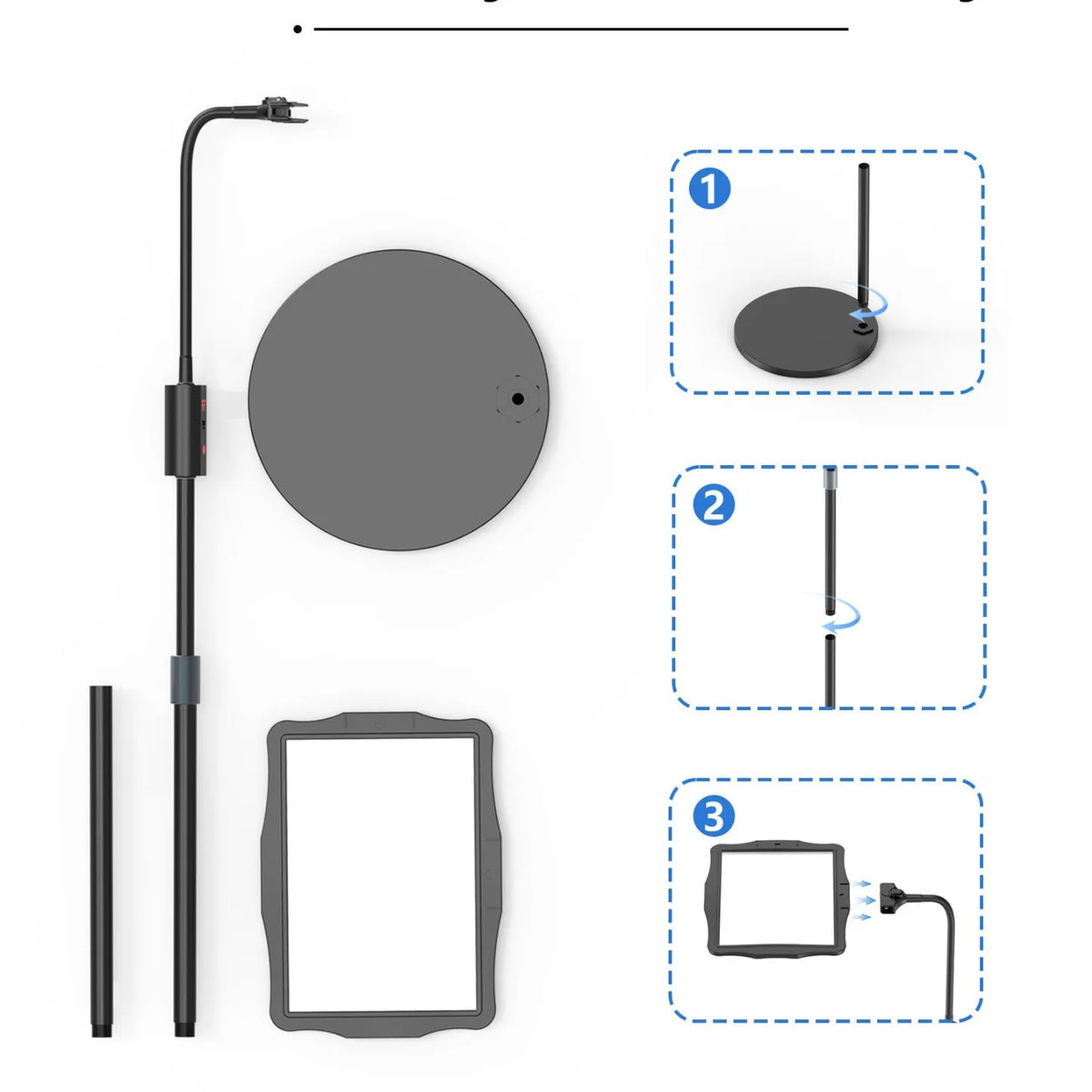 Desktop LED Magnifying Glass – Foldable, Portable & Floor Stand