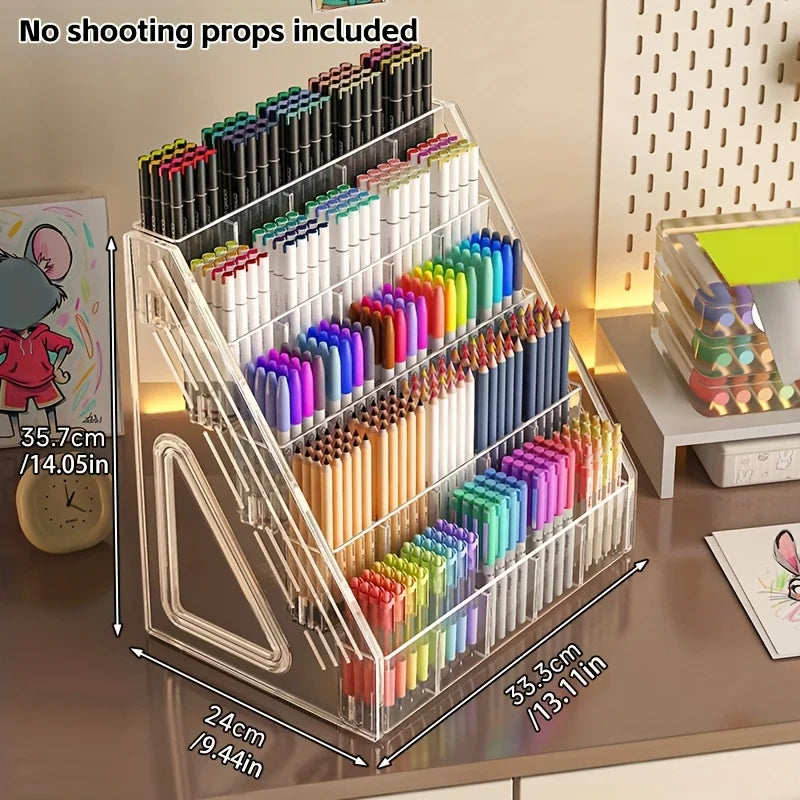 Large Capacity Pen Holder – Multi-Compartment Desk Organizer
