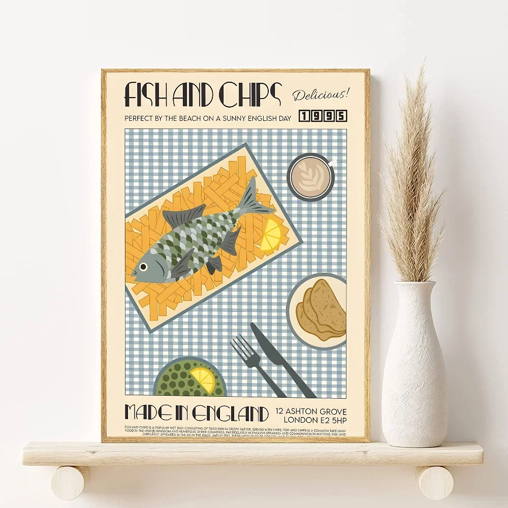 Retro Japanese & Korean Food Poster – Waterproof PVC Wall Art
