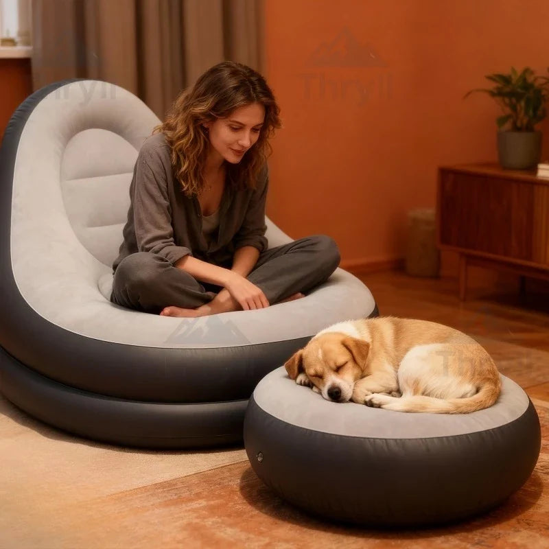 Lounge Chair & Footrest Ottoman Set – High Back Recliner