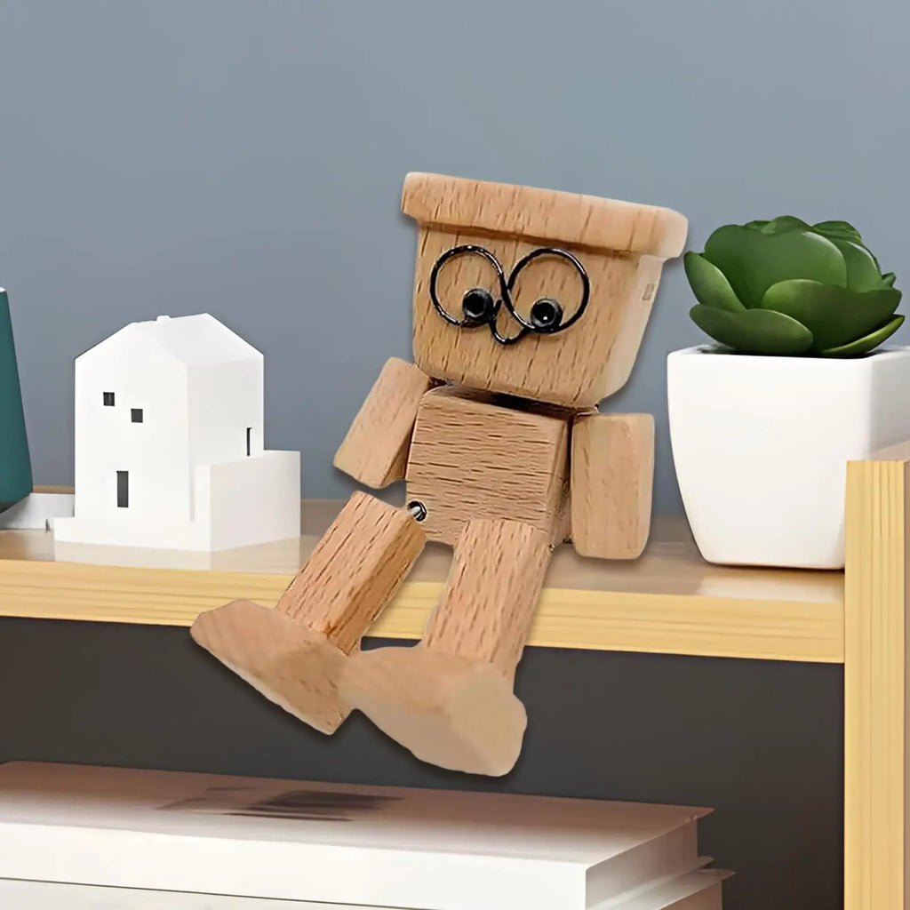 Shaking Feet Wooden Doll Car Dashboard Decoration Accessories