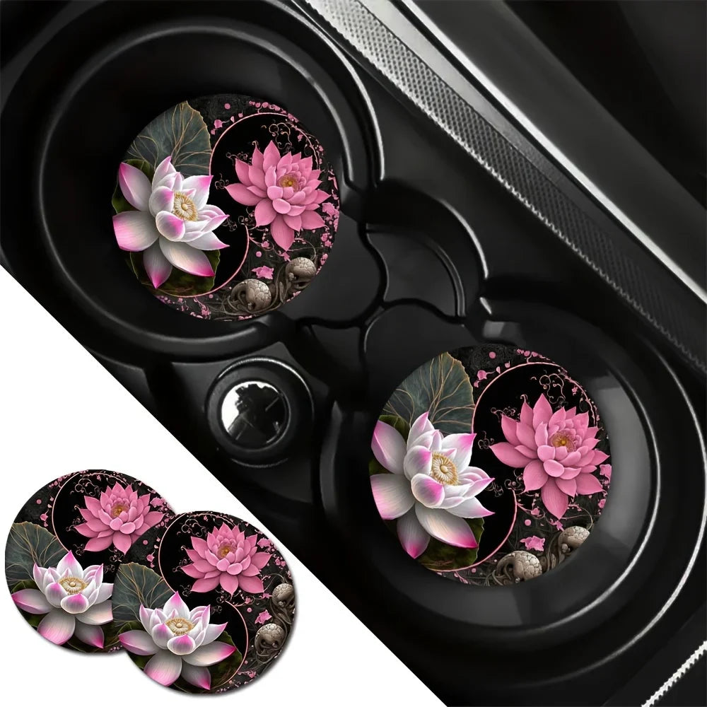 Lotus EVA Absorbent Coasters – Car, Home & Office Use