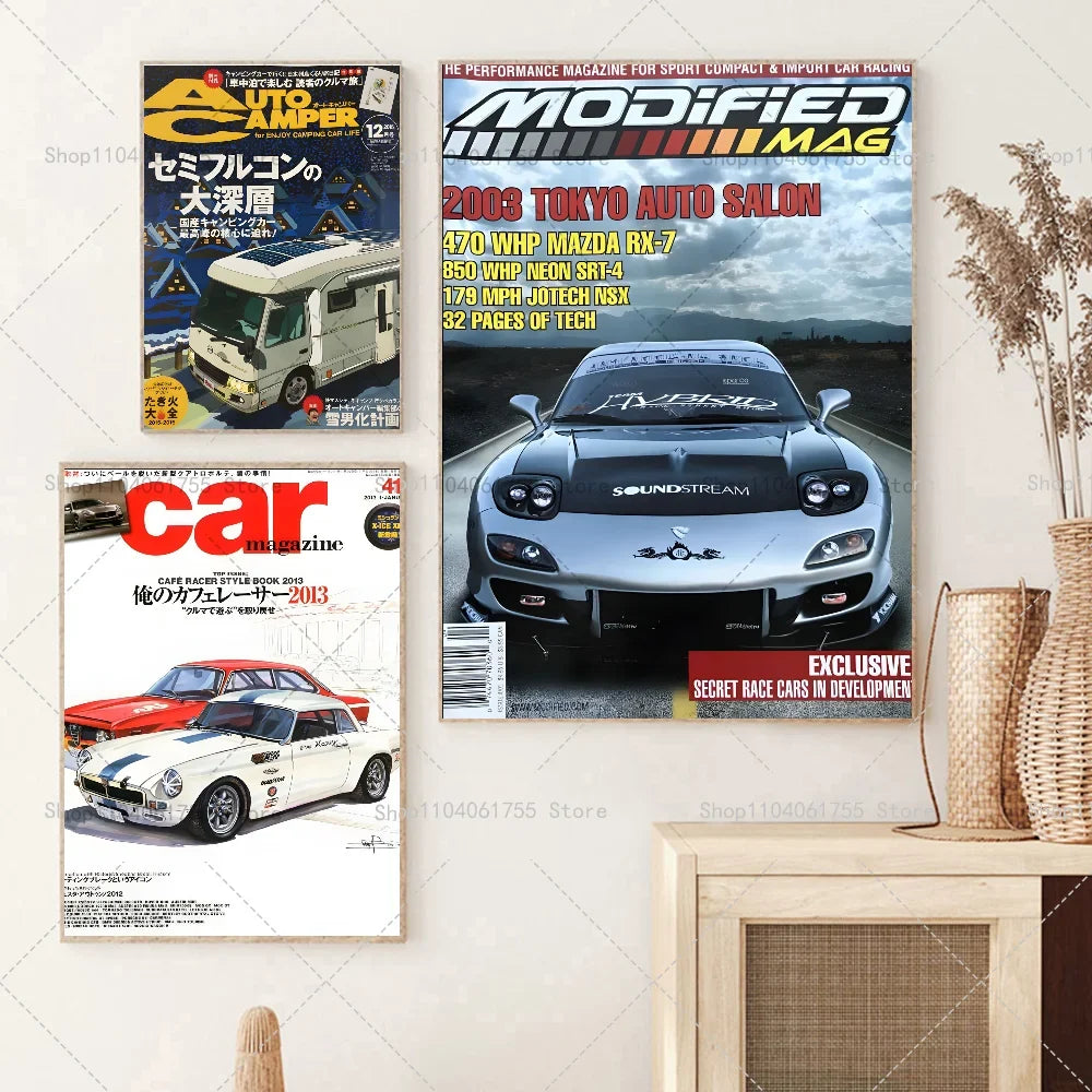 Retro JDM Car Poster | Self-Adhesive Waterproof Wall Sticker