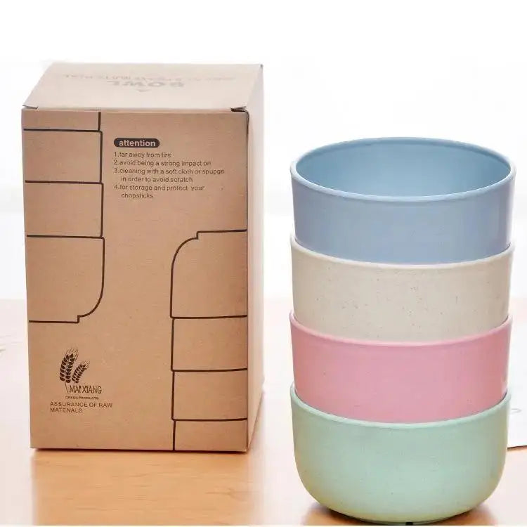 4-Piece Food Grade Rice Bowls Set – Drop-Proof Tableware