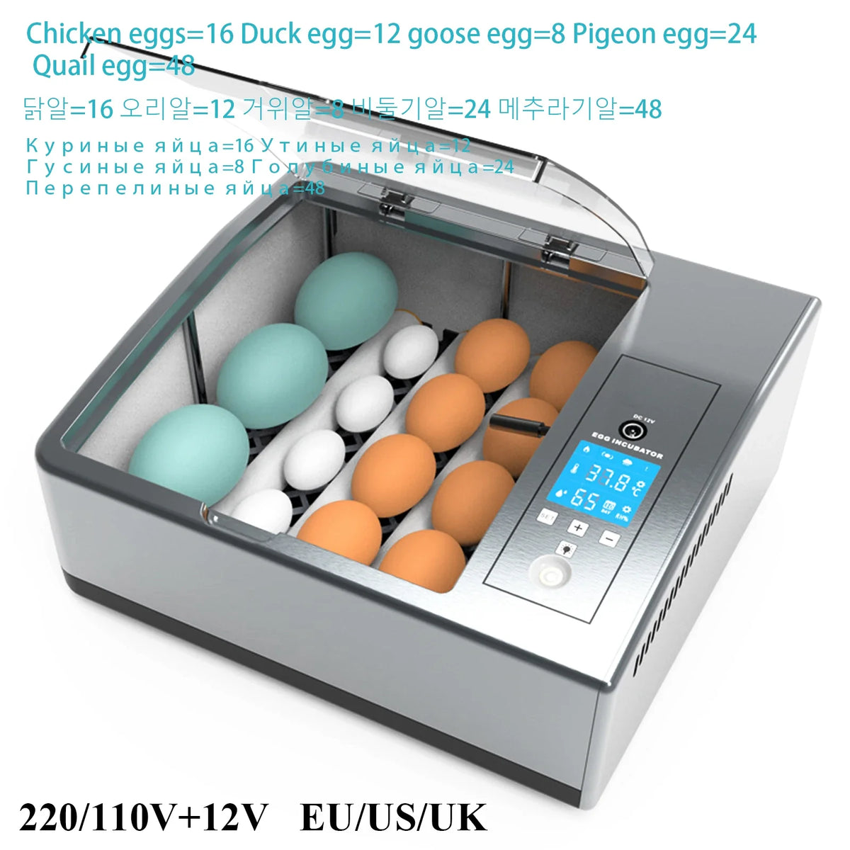 Automatic 16-Egg Incubator – Auto Turner & Poultry Hatcher