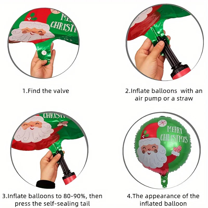 1 Large Christmas Balloons Santa Claus Snowman Elk Stocking Foil