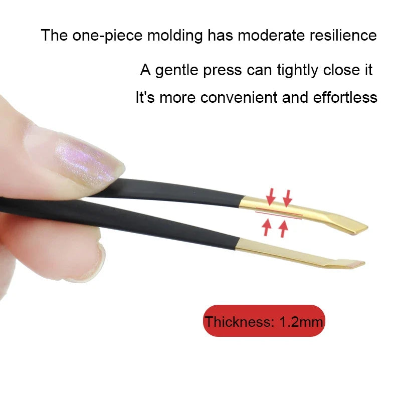 Stainless Steel Slant Tweezers – Eyebrow, Lash & Beard Tool