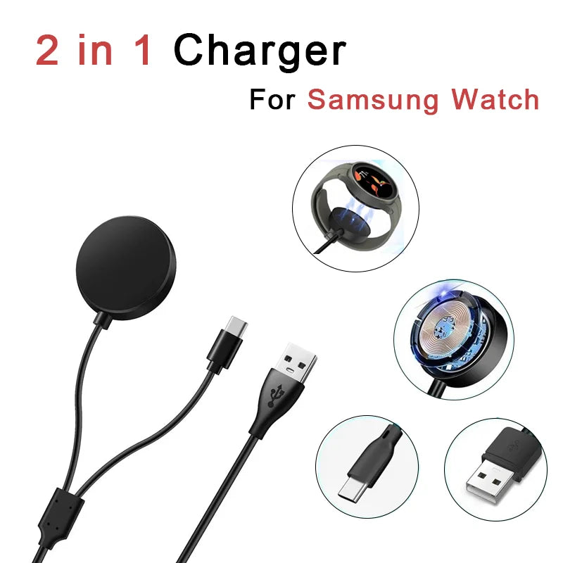 2-in-1 USB-C Charger for Samsung Galaxy Watch 8/7/6/5/4