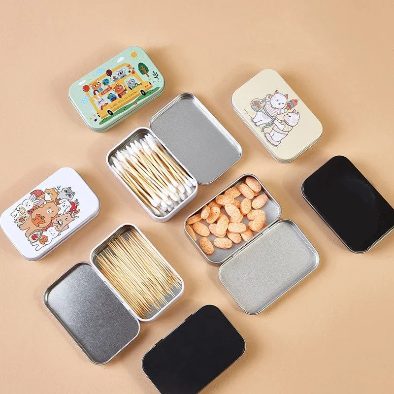 Cartoon Cat Jewelry Tin Case Sealed Jar Packing Boxes Hairpin Candy
