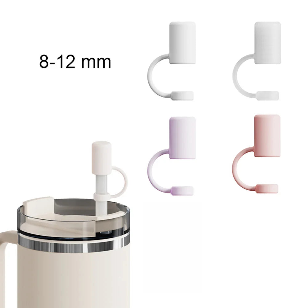 Silicone Straw Cover Cap Reusable Leak-proof Stopper Stanley Cup Cups