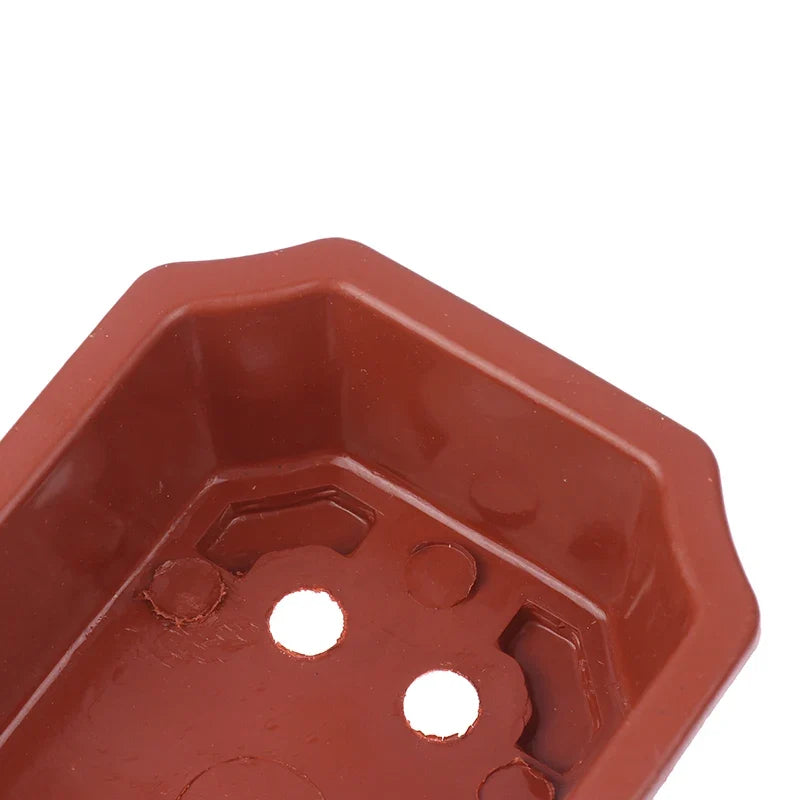 Vintage Rectangular Plastic Bonsai Pot | Cactus Flower Planter