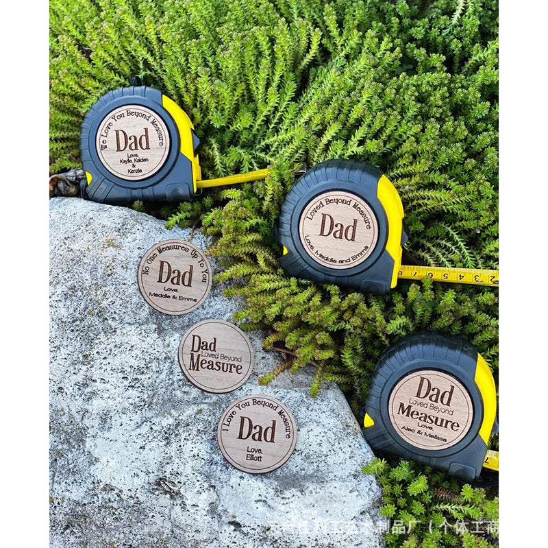 Father's Day Tape Measure No One Measures Up Wood Chip Engraved