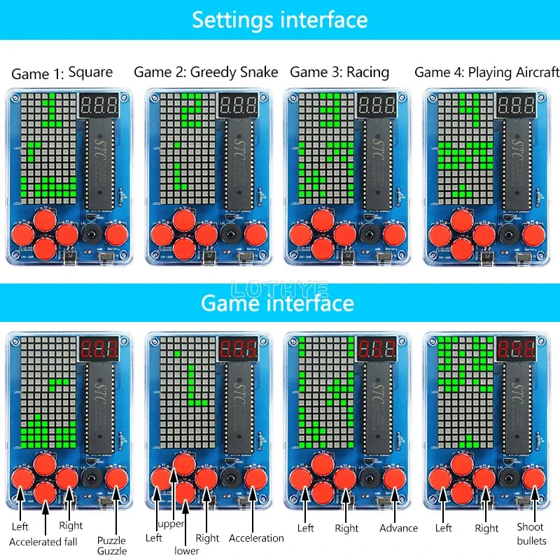 DIY Retro Pixel Game Console Soldering Kit – Snake & Racing