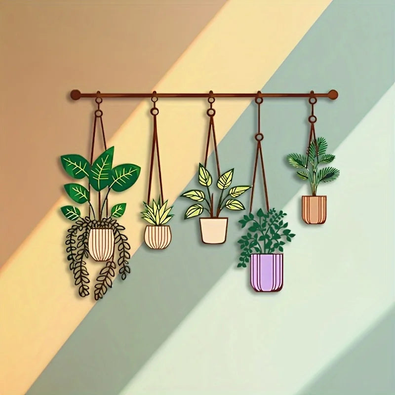 Large Metal Plant Wall Decor – Hanging Pipe Vertical Planter