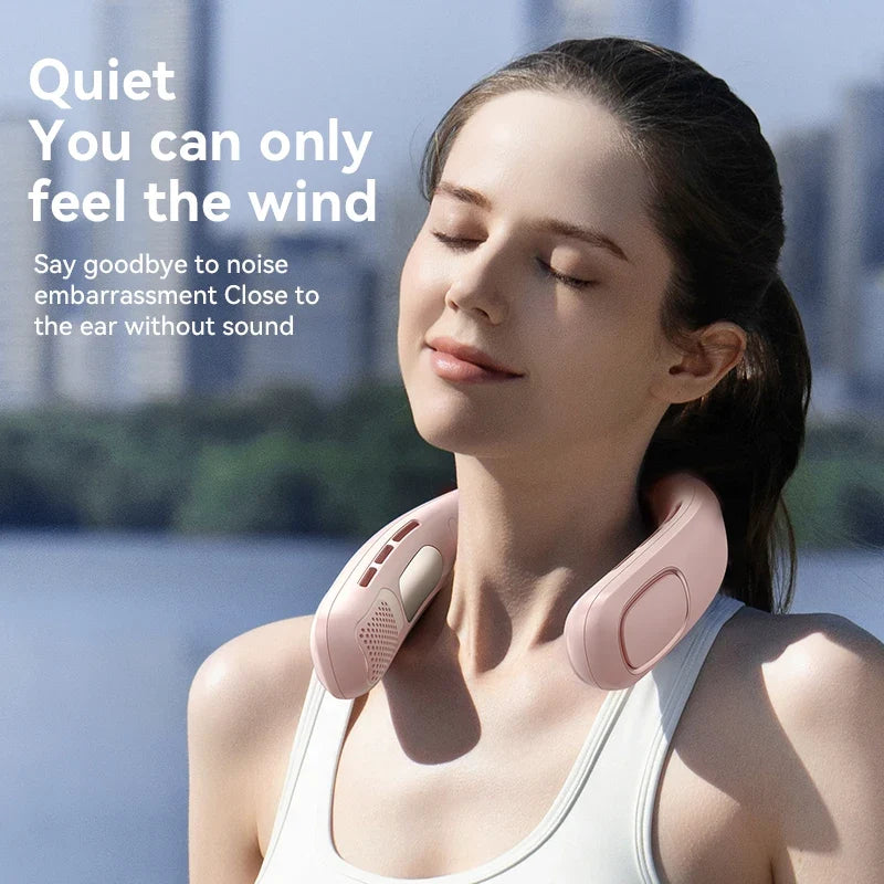 Bladeless Neck Fan 2026 – Portable Wearable Cooler Digital Display