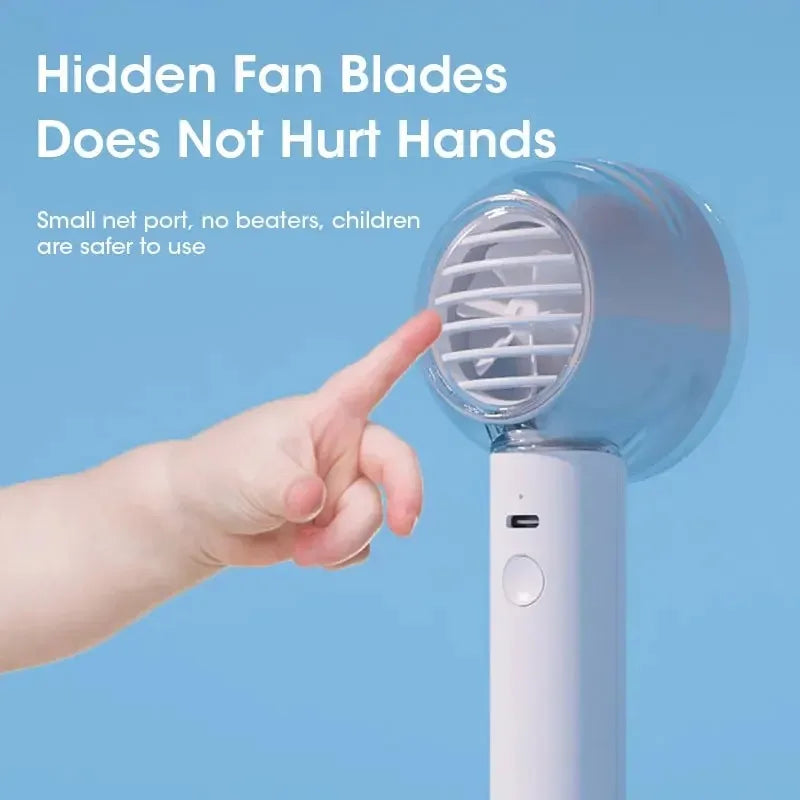 Mini USB Rechargeable Handheld Fan – 3-Speed Portable Cooler