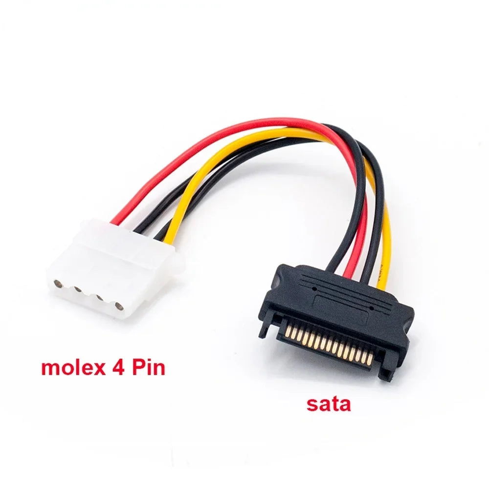 4-Pin Molex IDE to 15-Pin SATA Power Cable Adapter for PC
