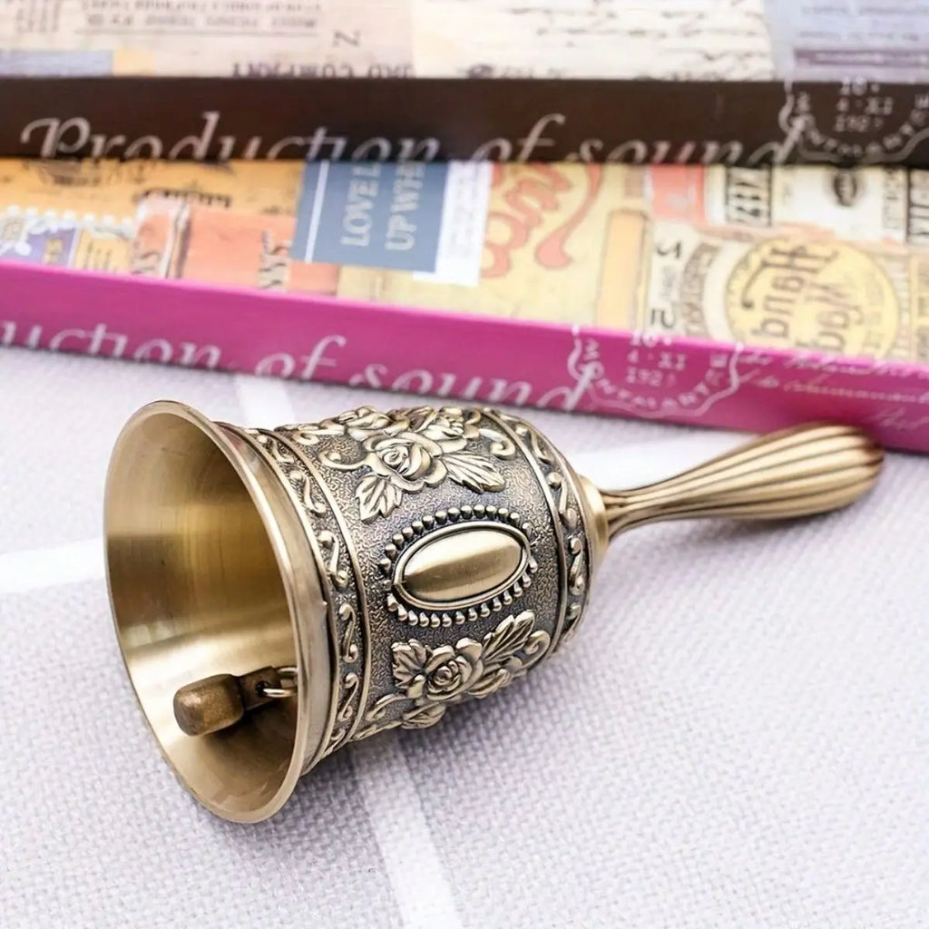 Elegant Brass Hand Bell Durable Polished Finish Ideal Weddings