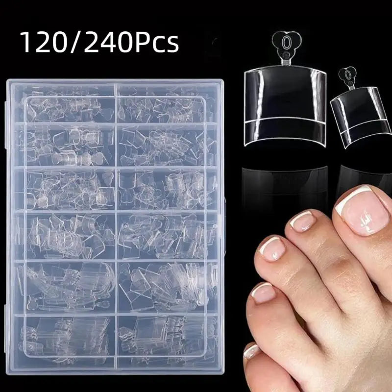120/240pcs Square Press On Toenails – Fake Toe Nail Tips DIY