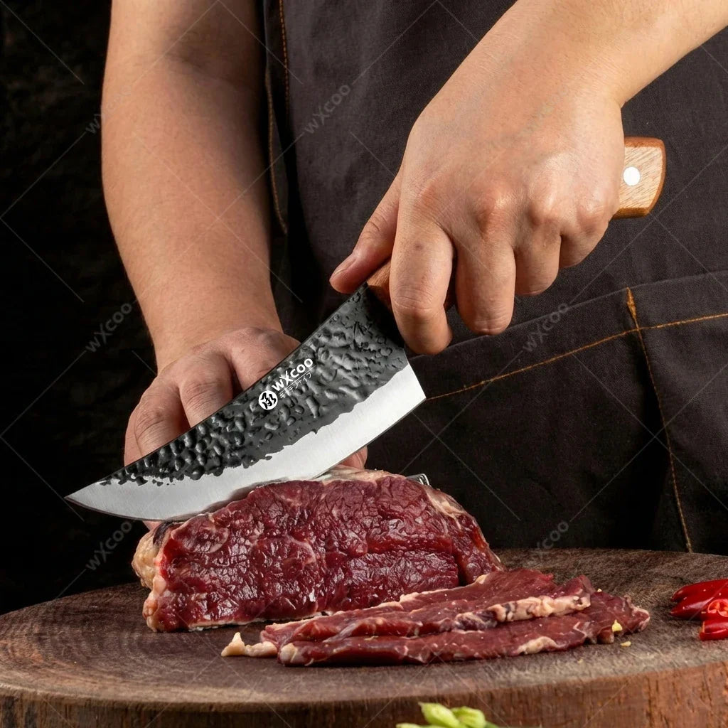 WXCOO Forged Chef Knife – Stainless Steel & Wooden Handle