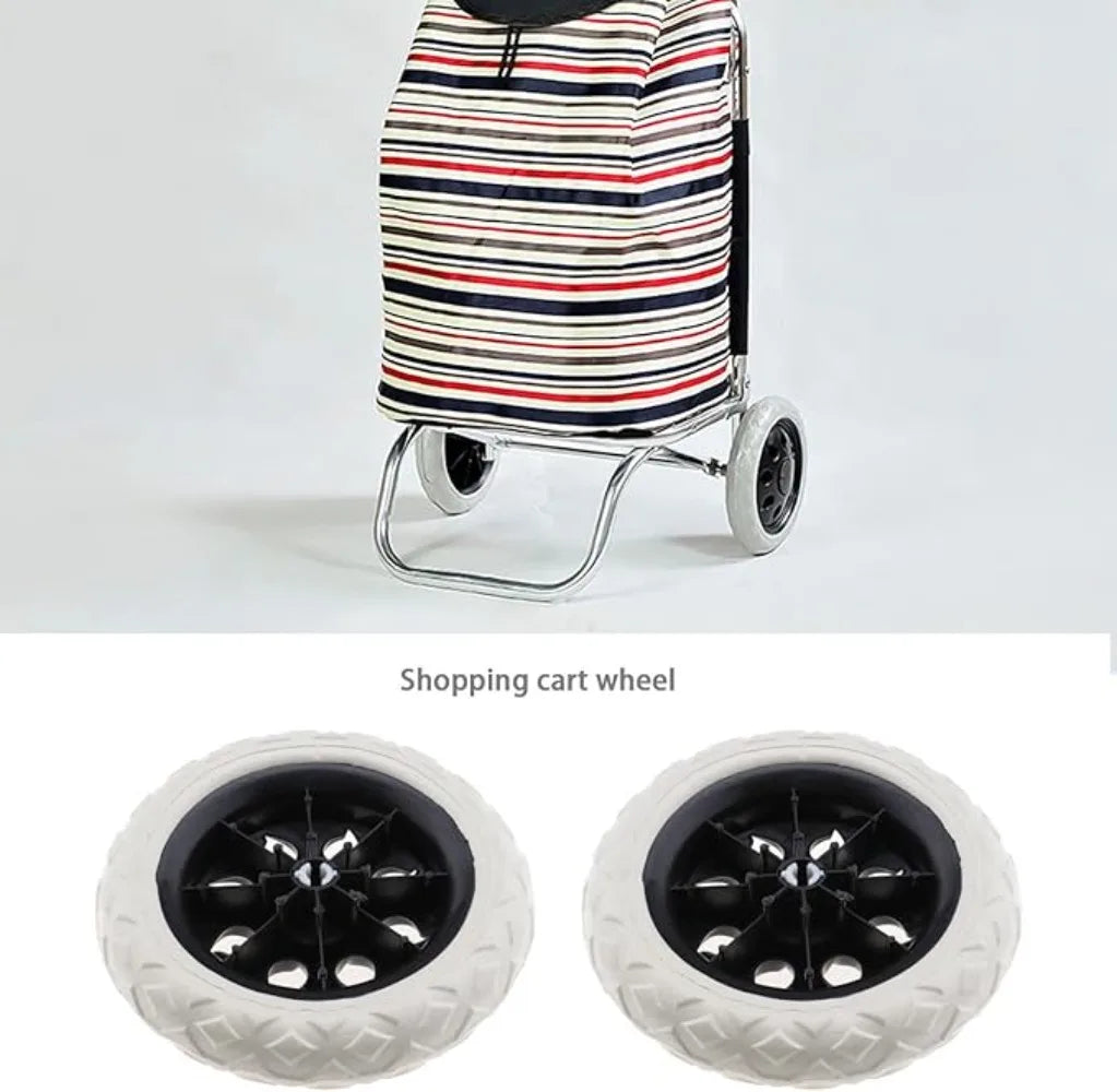 6.5" Anti-Slip Rubber Replacement Shopping Cart Wheels – 2-Pack