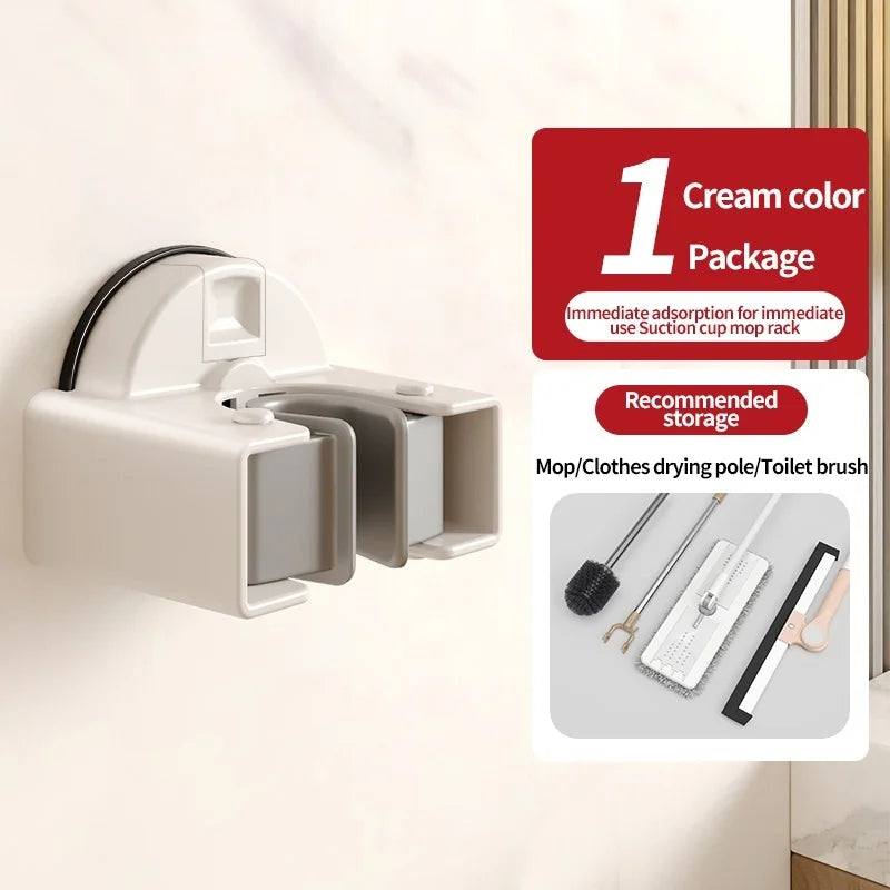 No-Drill Suction Cup Mop & Broom Wall Hook | Ancient Style