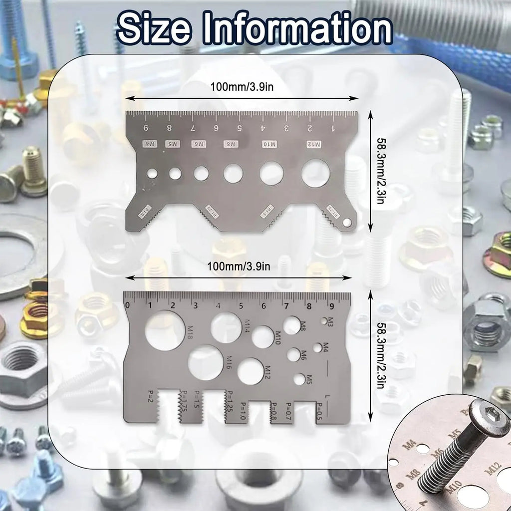 Screw Thread Pitch Gauge | Metric & Imperial Bolt Measuring Tool
