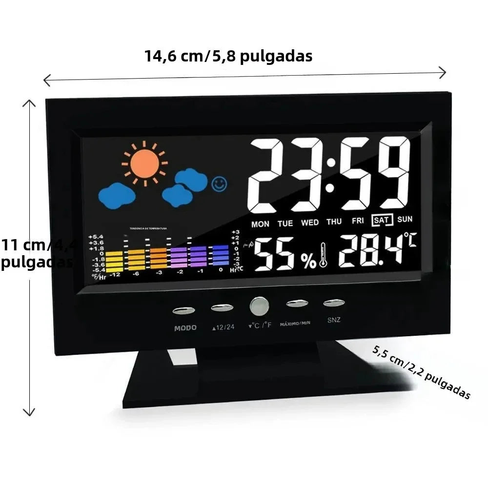Digital Weather Station Clock – LCD Thermometer & Hygrometer