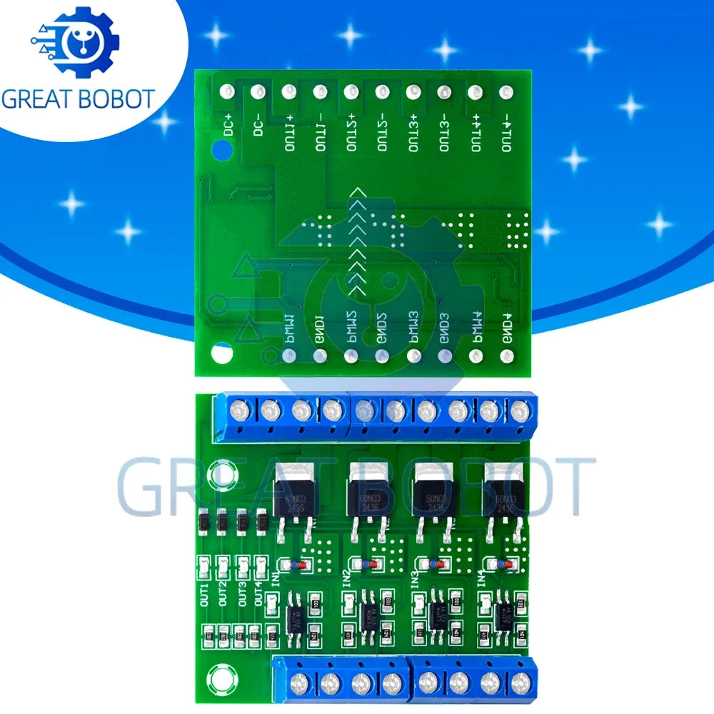 4-Channel MOSFET PWM Switch Controller Board DC 5V–27V