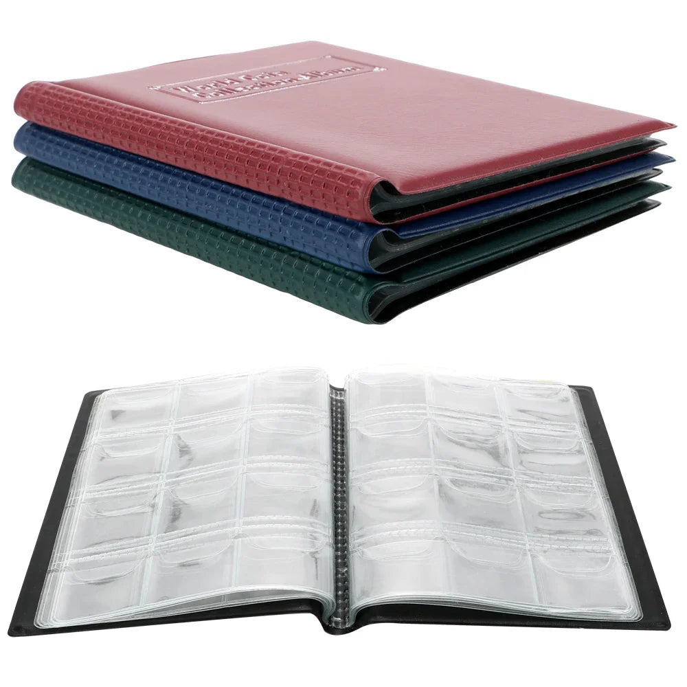 PU Leather Coin Collection Album – 60 & 120 Pocket Organizer